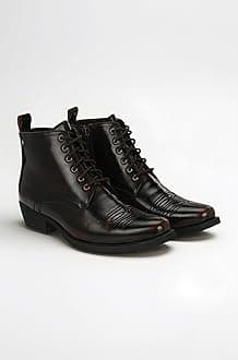 Men’s Vegan Leather, Cuban Heeled, Cowboy Ankle Derby Boots 63658