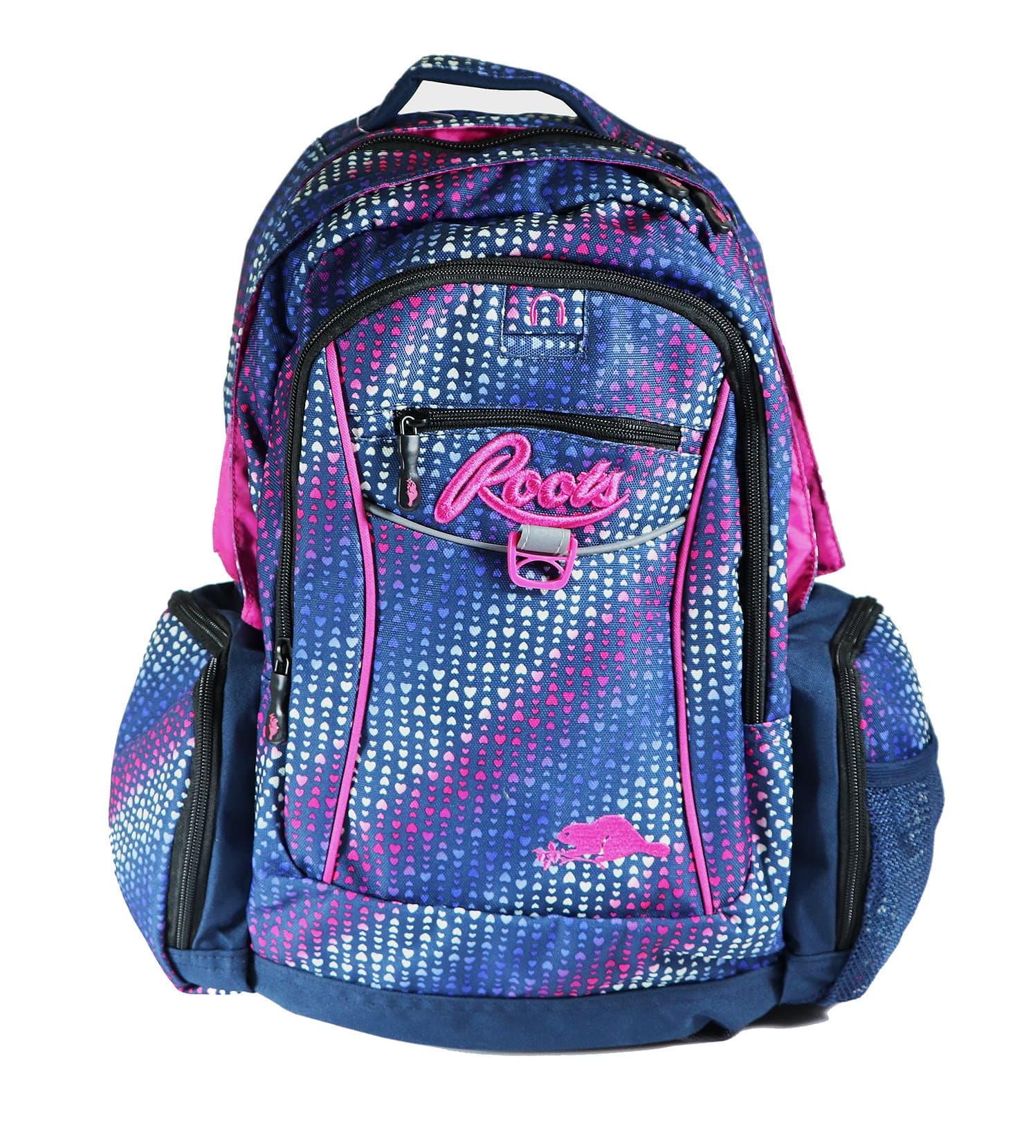 ROOTS 73 Backpack 18 in. with Tablet Section with Zippered Cable Pocket [Navy/Hearts]