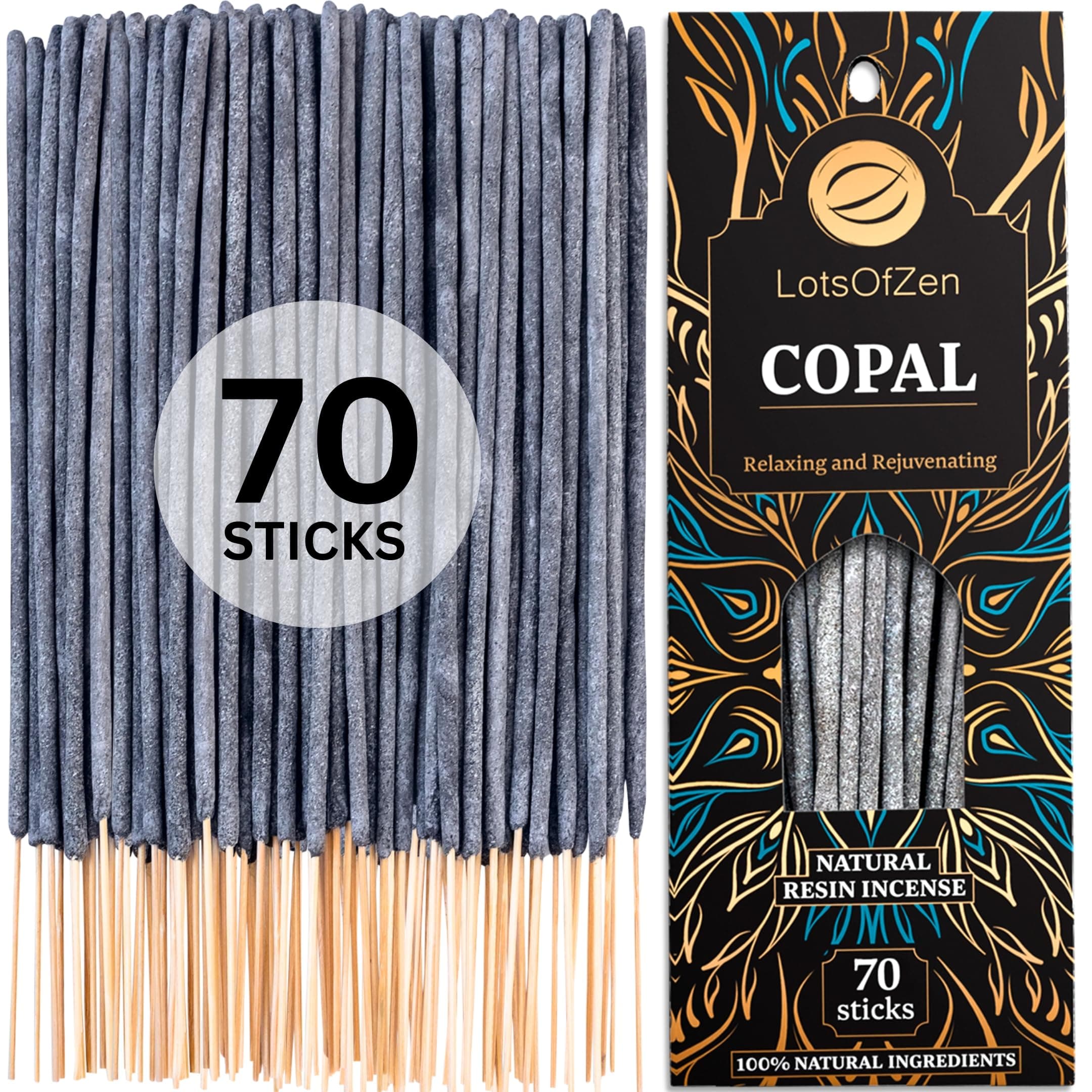 LotsOfZen Copal Incense Sticks (70 Pack)