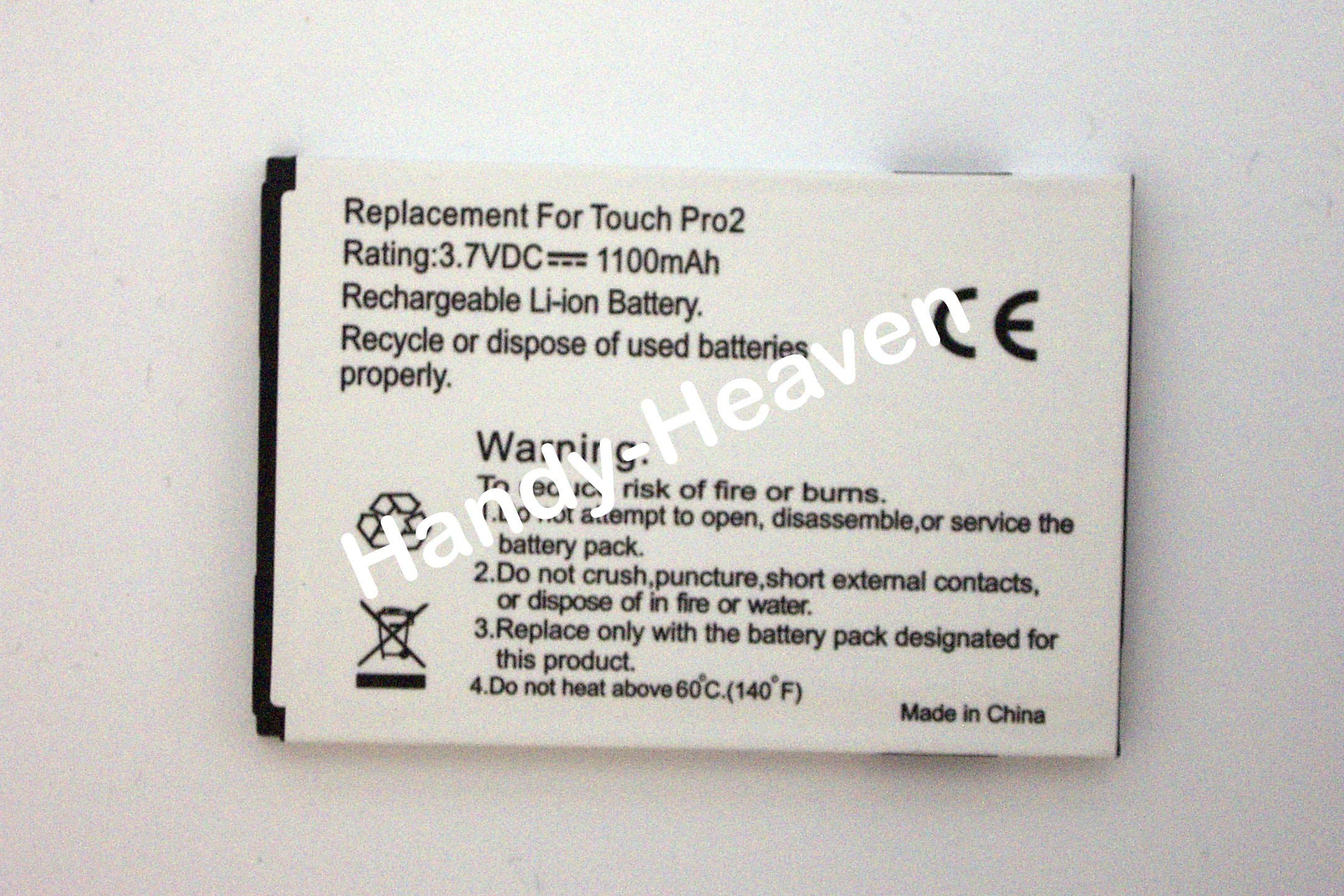 HTC Touch Pro2 HTC Snap Replacement Battery 1100 mAh