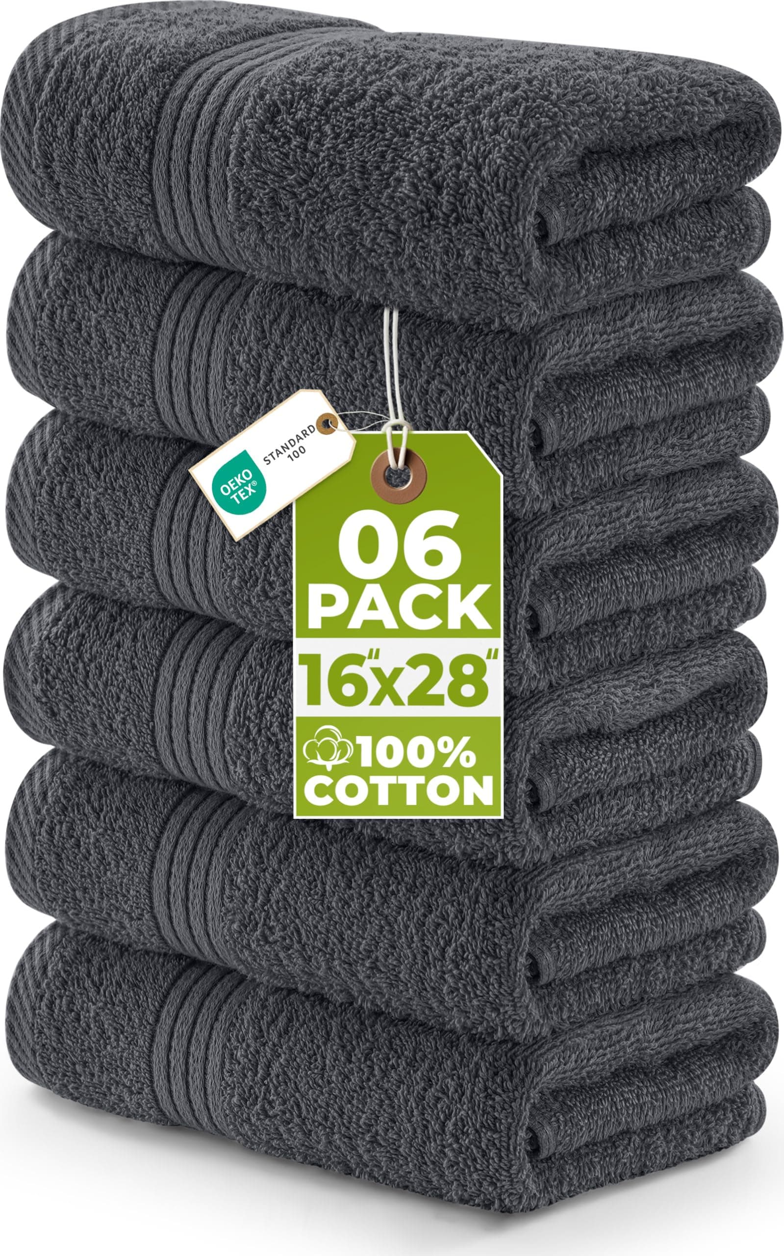 Utopia Towels Premium Hand Towels - 100% Combed Ring-Spun Cotton, Ultra Soft and Highly Absorbent, Thick Hand Towels 41 x 71 CM, Hand Towels (6-Pack)