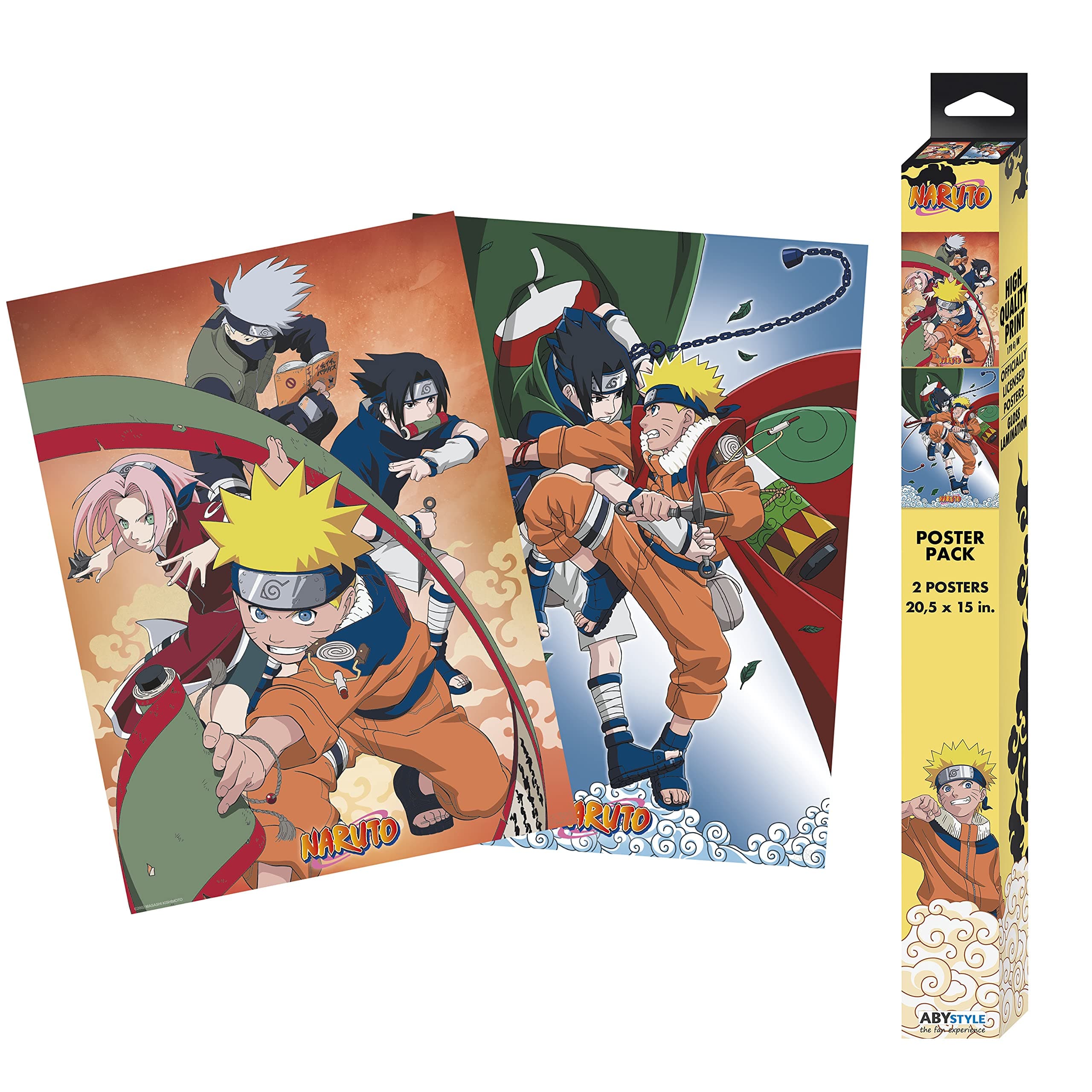 ABYstyle Naruto vs Sasuke Set of 2 Poster 52 x 38