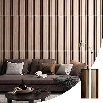 WVH Slatpanel Oak – Acoustic 3D Textured Wood Panels for Walls & Ceilings | Decorative Panels for Homes, Offices & Studios | 2 x 47.24” x 12.6” | Real Wood Veneer, MDF, Felt
