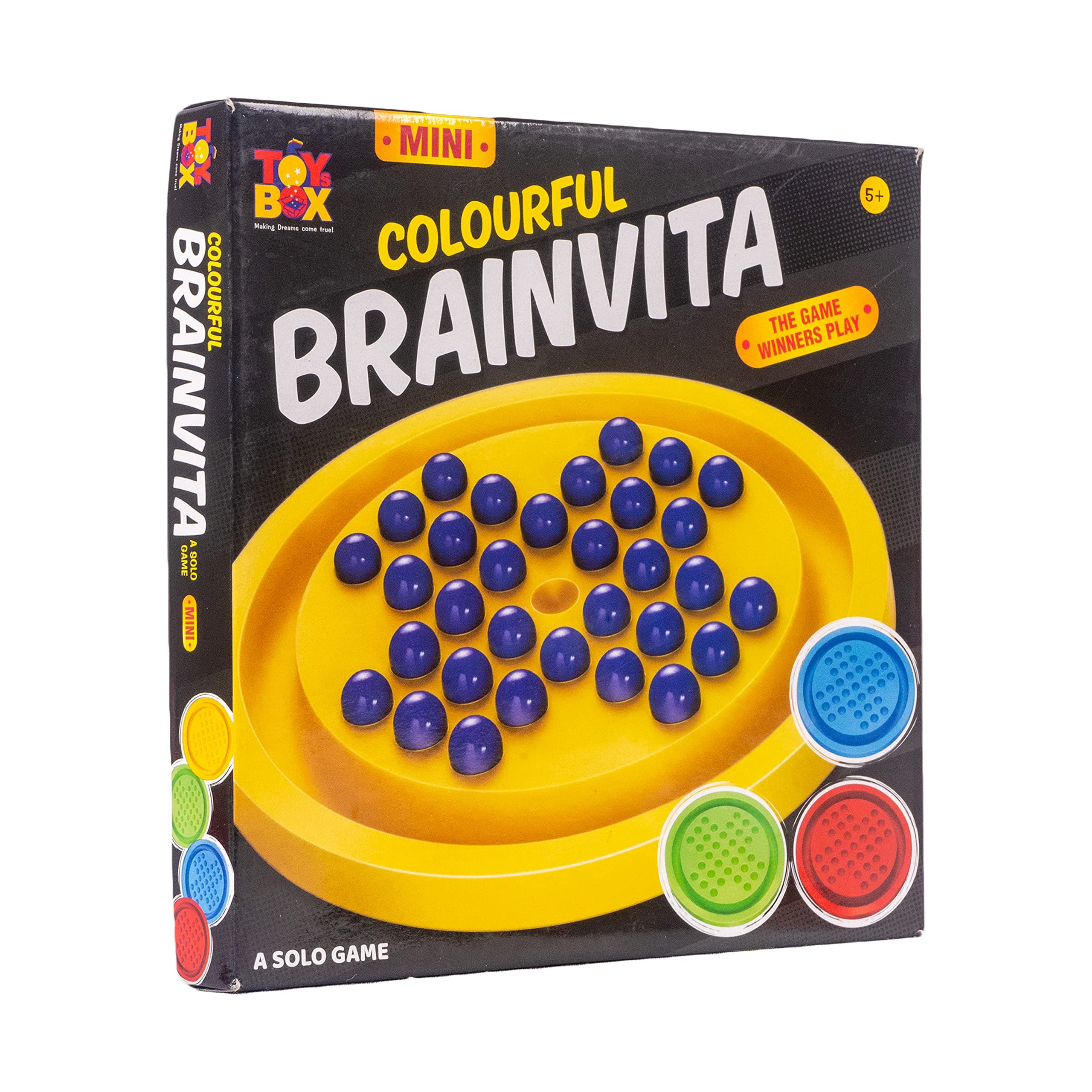 Colourful Brainvita Mini Mind Challenging Board Game with 32 Marbles | Marble Solitaire | Suitable for Ages 5 Years and Above