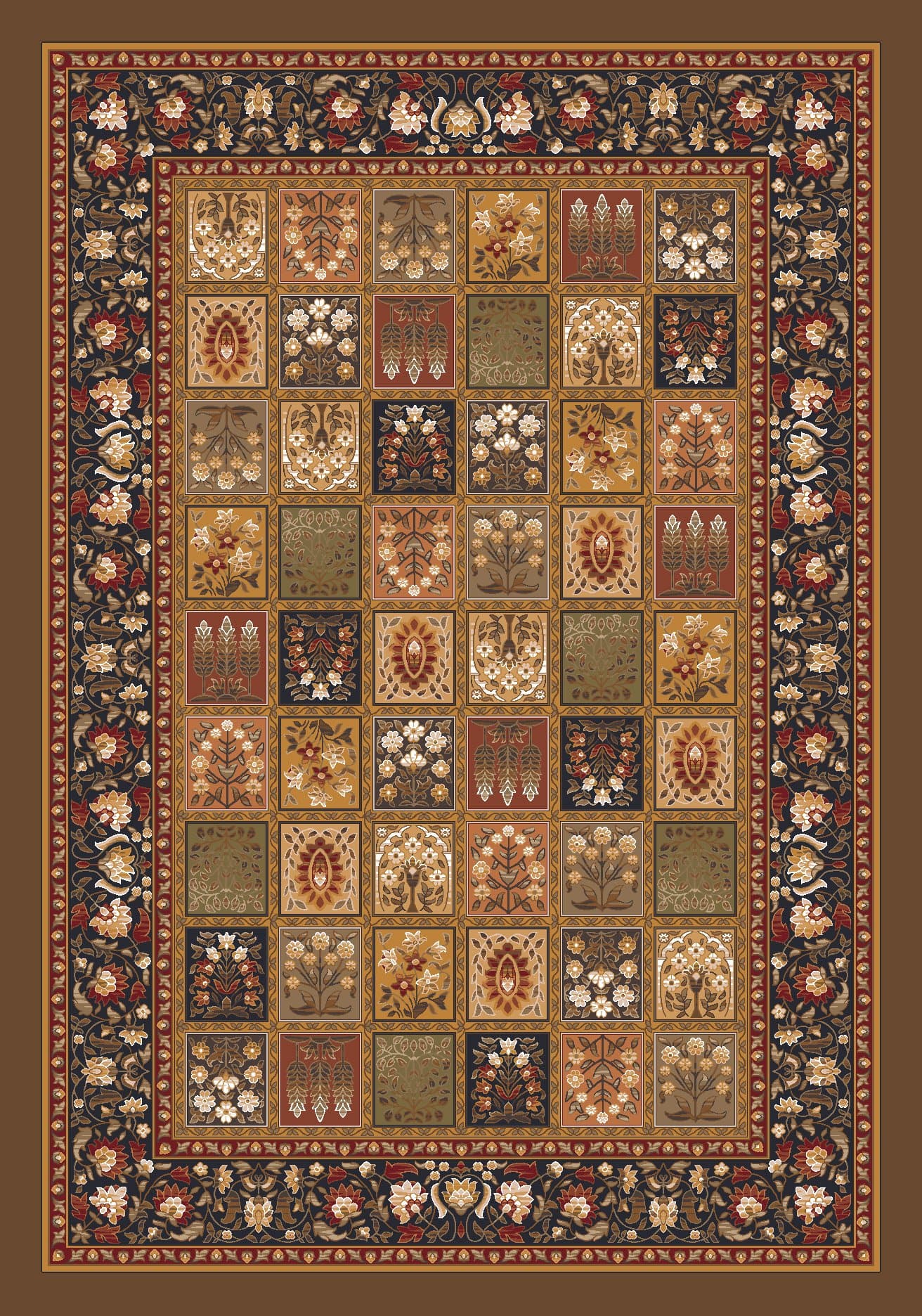 Milliken Pristina 00071 Nutshell Kashmiran Pastiche Collection 7'7"x7'7"