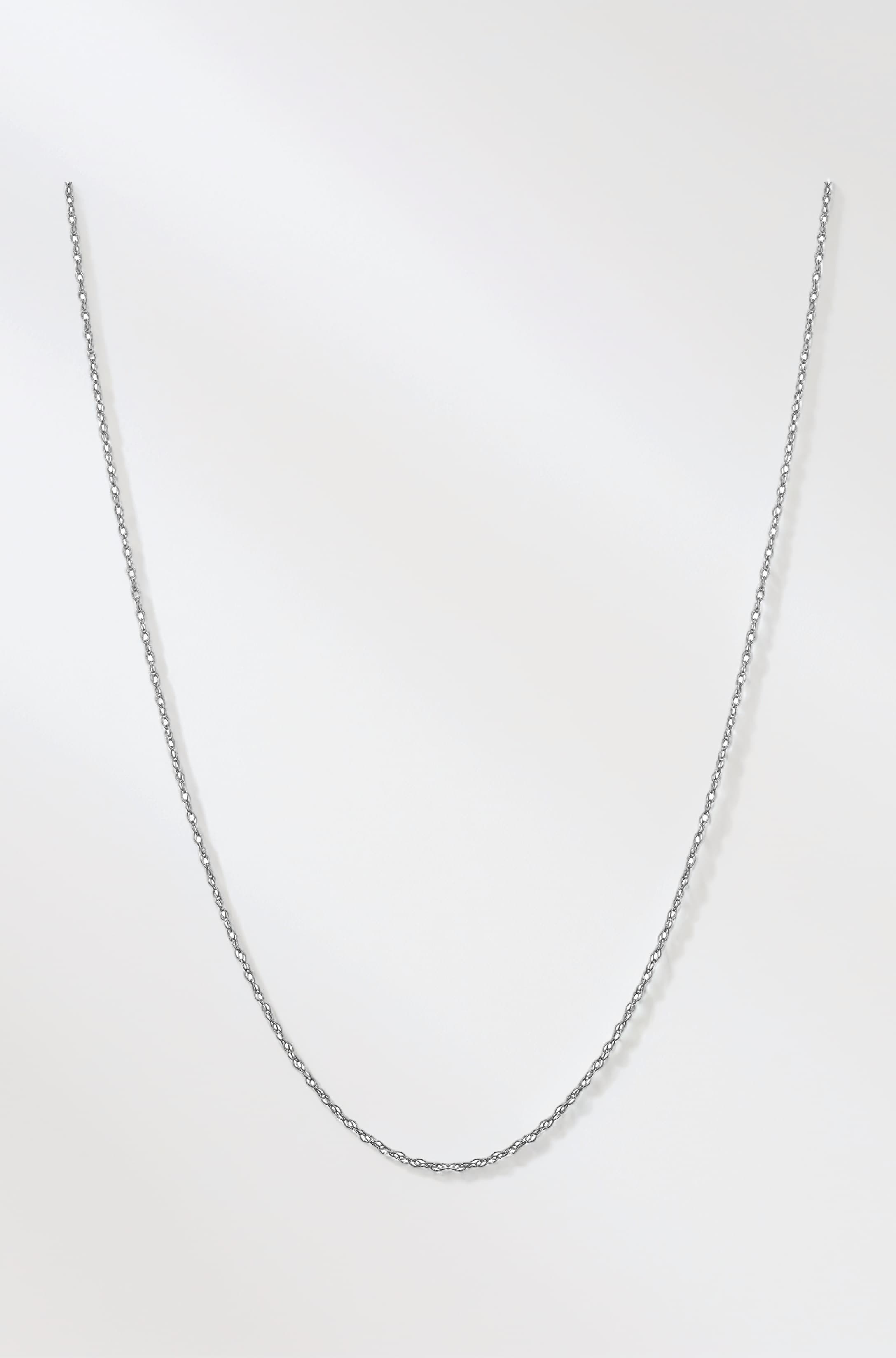 Solid 14k White Gold Rope Chain Necklace (0.7 mm, 0.9 mm, 1 mm or 1.3 mm)