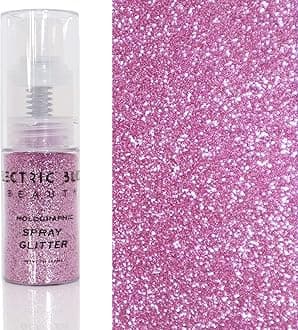 Pink Holographic Glitter - 30g Loose Glitter Spray - Face, Hair, Eye and Body Glitter for Women. Rave and Festival Accessories