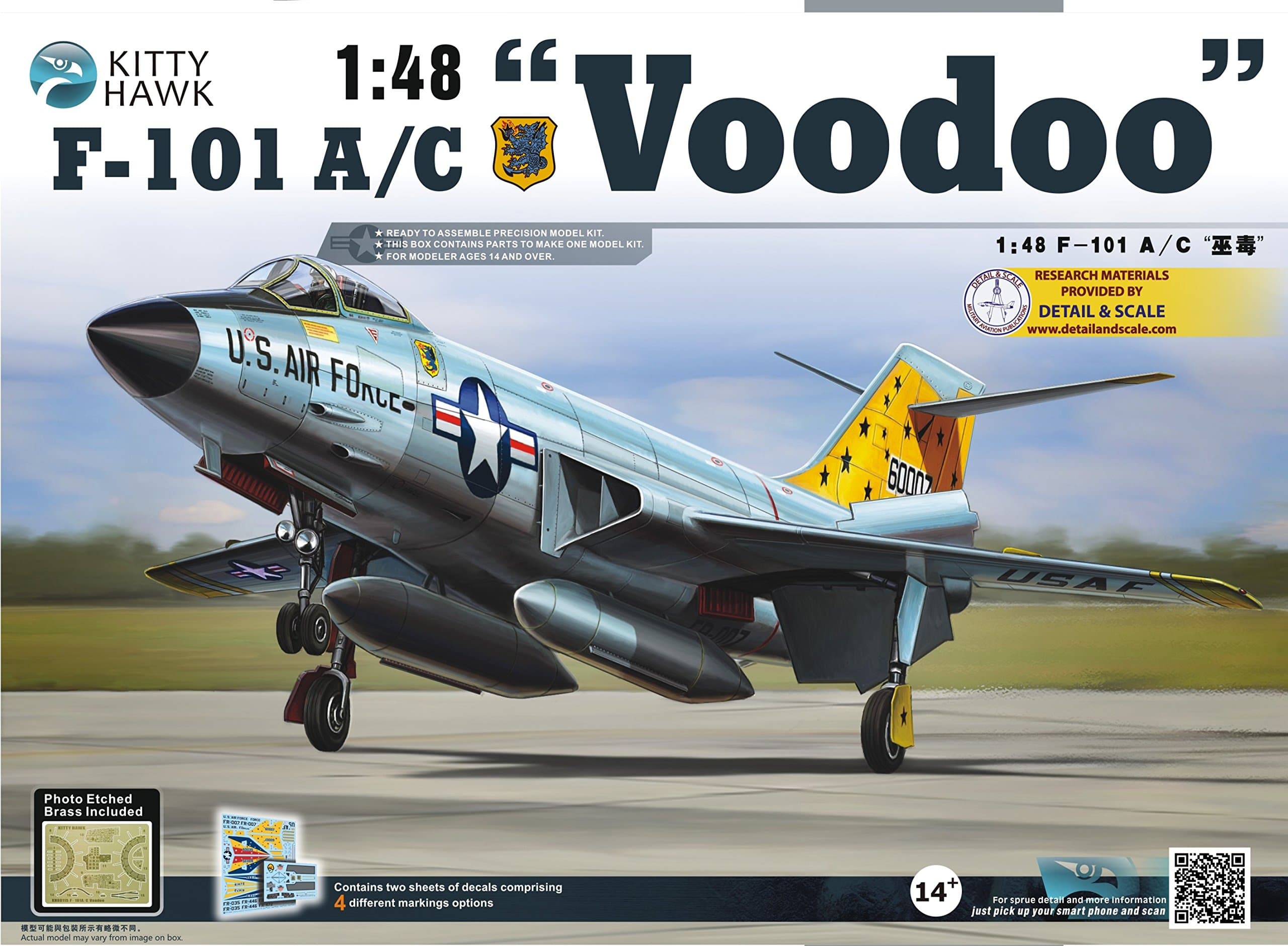 KH80115 1:48 Kitty Hawk F-101A/C Voodoo MODEL BUILDING KIT