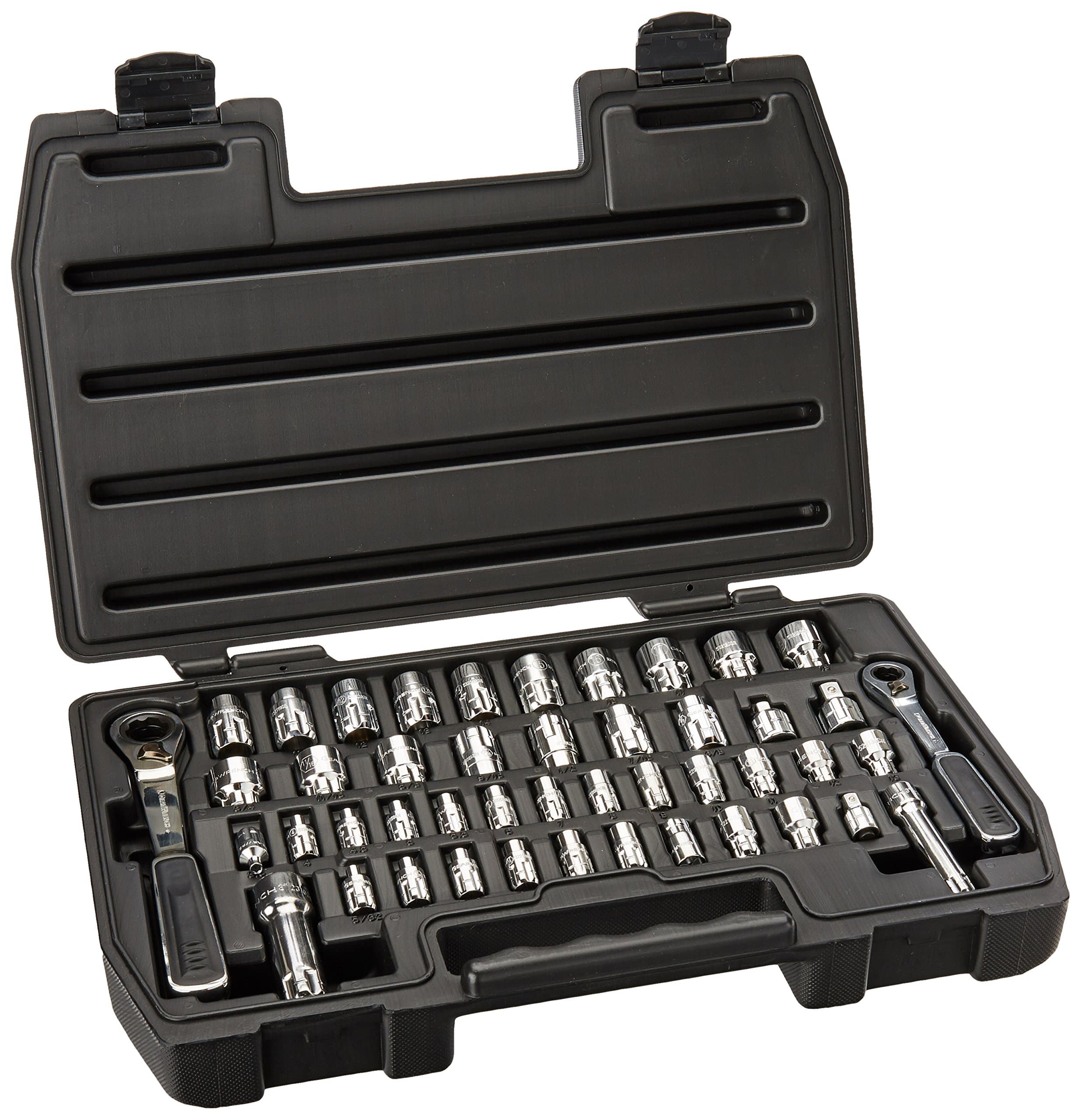 46 Pc. 1/4" & 3/8" Drive 6 Pt. Pass-Thru™ Mechanics Tool Set, SAE/Metric - 8946