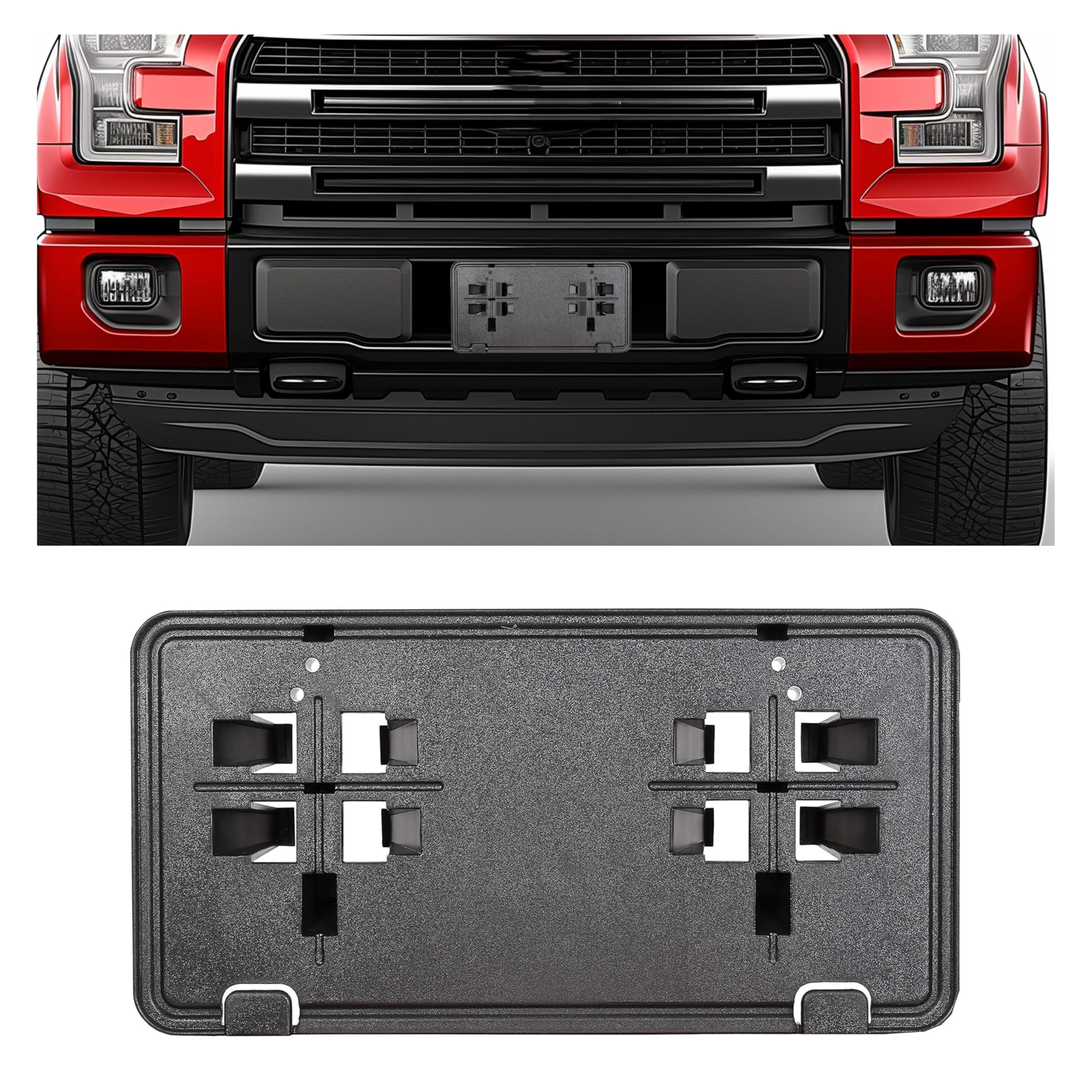 ECOTRIC Front Bumper License Plate Delete Bracket Vanity Mount for 2015-2017 Ford F-150