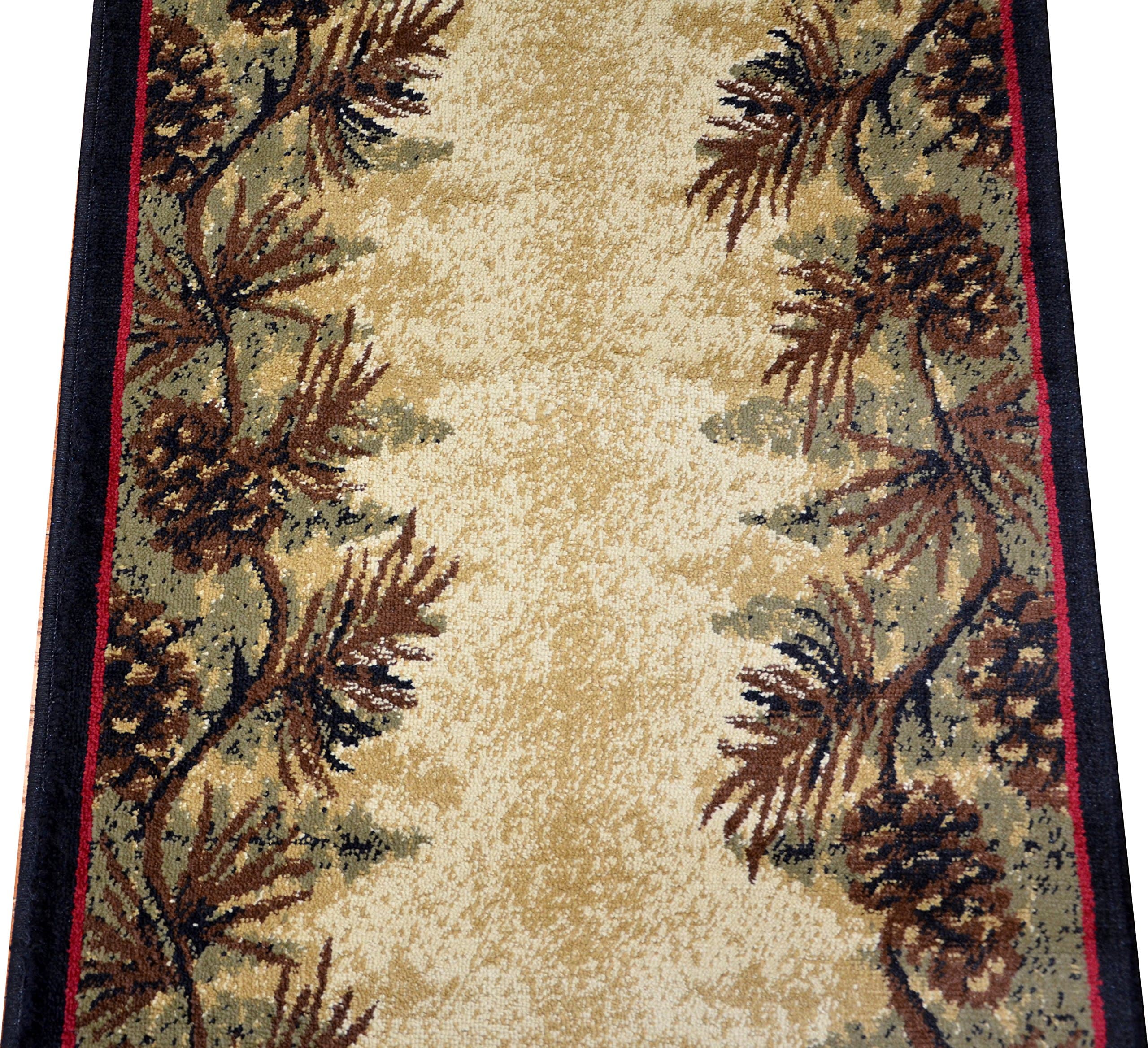 Dean Mt. Le Conte Pine Cone Lodge Cabin Carpet Runner Rug 2'3" x 7'7"