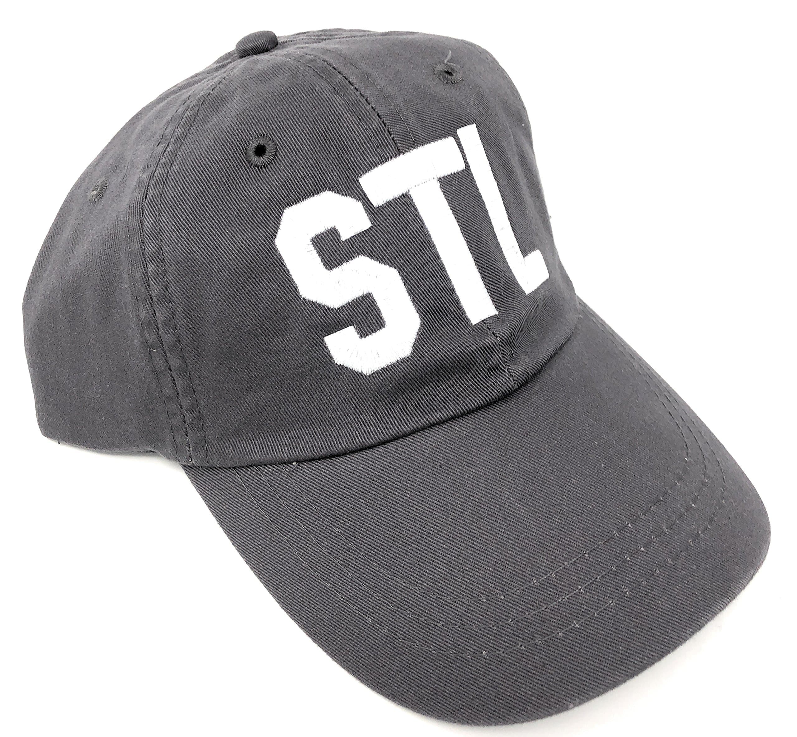 Custom Monogrammed STL St Louis Lambert International Airport Code Baseball Hat (Dark Grey)