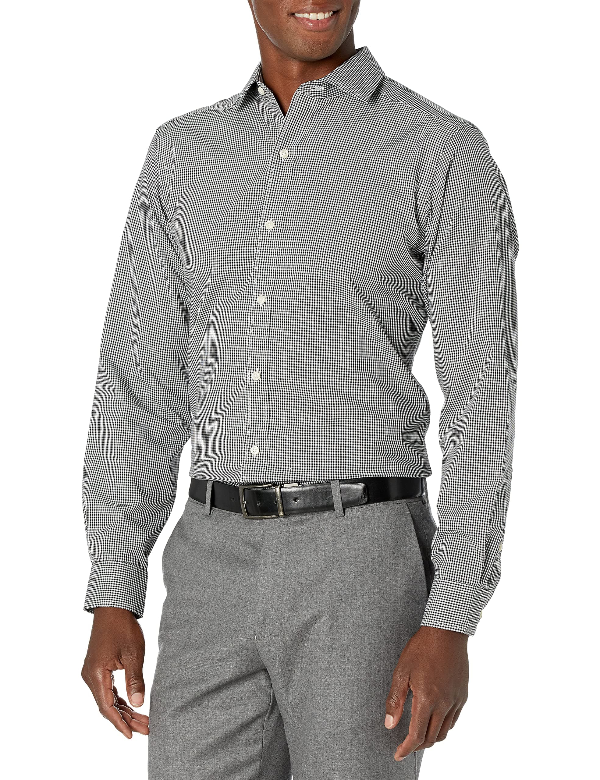 Buttoned Down Men's Tailored Fit Spread Collar Pattern Dress Shirt