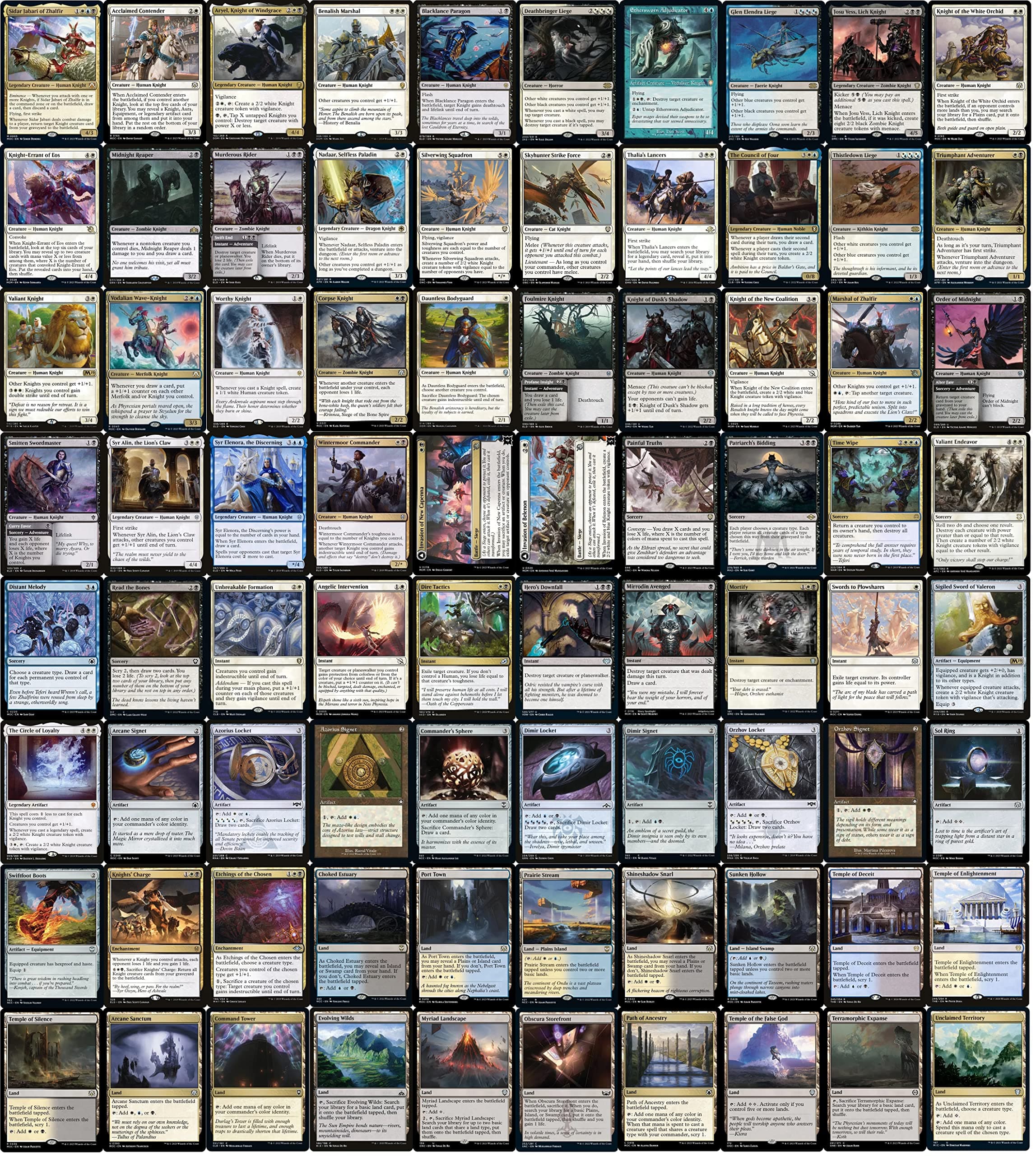 Commander Esper Knight Deck - Blue Black White - EDH - Sidar Jabari of Zhalfir - 100 Card - Custom Magic The Gathering Deck - Very Strong!