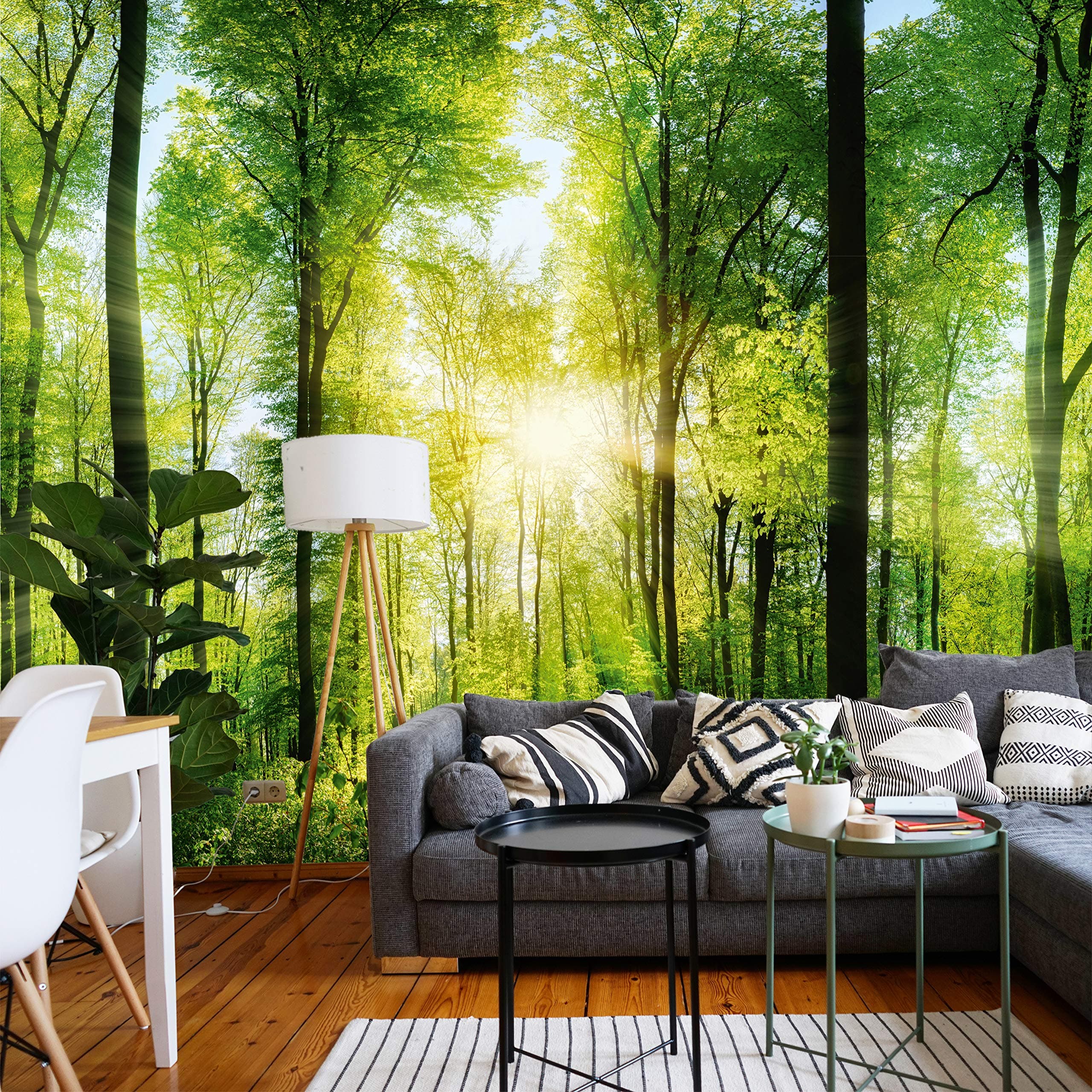 Photo Wallpaper Forest 3D 366 x 254 cm Includes Paste Wallpaper Trees Living Room Kitchen Bedroom