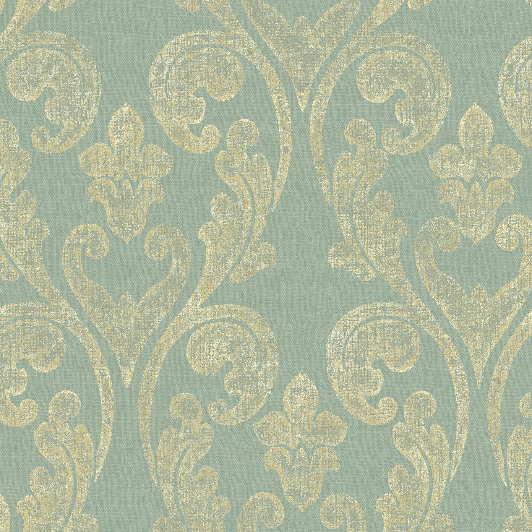 Fairwinds Studio 297-40902 Athena Sage Damask Scroll Wallpaper