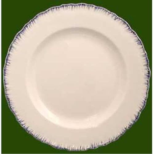 Creamware Shell Edge Side Plate with Blue Edge