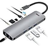 USB C Hub, USB C Adapter 3.1 with Type C Charging Port, 3.5mm Audio/Mic 2in1, 4K HDMI Output, USB 3.0 SD/TF Card Reader, 3 USB 3.0 Ports,1000M Ethernet Port, for MacBook Pro 2015/2016,Chromebook & more USB C Devices