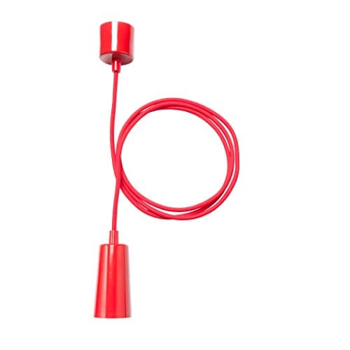 Plumen Ceiling Drop Cap and Pendant Set in Red
