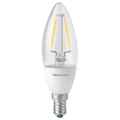 Dimmable LED Filament Candle Bulbs – 3.2w – E14 Cap- Megaman