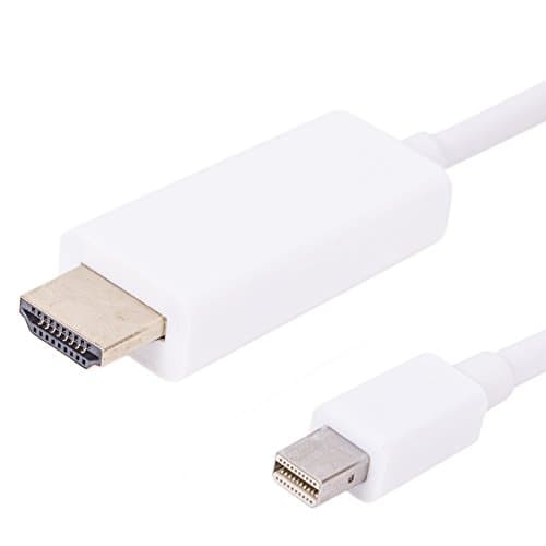 1.8 m Full HD Mini Displayport on HDMI cable | MiniDP on HDMI | Thunderbolt Adapter (Full HD 1080P | PC and Apple/MAC, MacBook Pro, MacBook Air | White