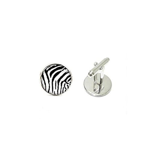 Zebra Cuff links Zebra Cufflink Glass Zebra Cuff link Silver Shirt Cufflinks