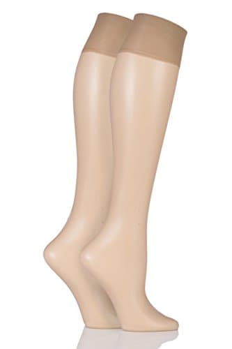 Ladies 2 Pair Charnos Simply Bare Knee Highs