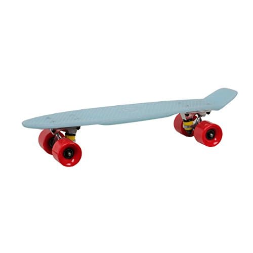 RollingBull Glow Blue / Red Wheels, 22 Inches Plastic Board Mini Cruiser Skateboard