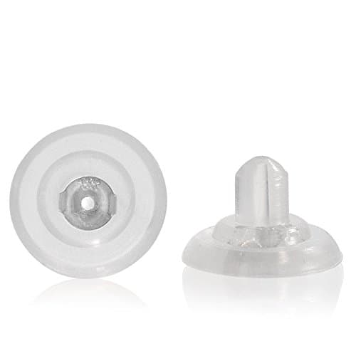 Universal EZback Earring Backs Soft Clear Silicone and 14k Gold
