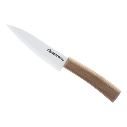 Quentons Ceramic Utility Knife, White Blade and Bamboo Grip Handle (Utility 5'' Sharp Edge)