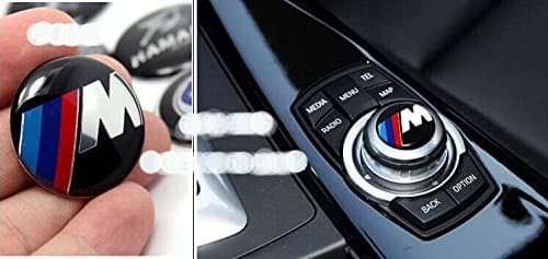Exoca(TM) 29mm Multimedia audio control buttons labeled labeling interior decoration car stickers modified for bmw Aluminum bottom resin