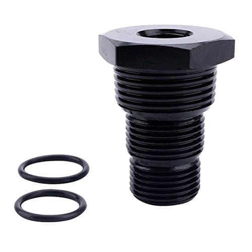 Oil Filter Adapter - Anodized Aluminum and Threaded Design 1/2-28 to 3/4-16 13/16-16 3/4 NPT Automotive Car Trucks Universal Connection Screw Adapter - Black