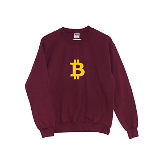 ChilledWorld Bitcoin | Sweatshirt - Cryptocurrency Mining Coin, Maroon, Small