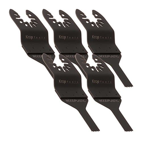 KROP Multi Tool Blades Quick Release 10mm Standard Wood fits DeWalt Black & Decker Stanely FatMax Worx Sonicrafter Hyperlock. (5 Pack)