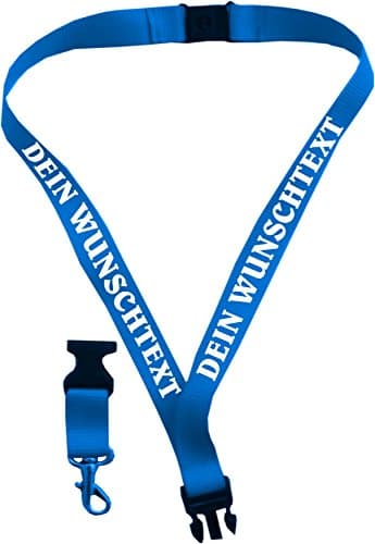 Lanyard with Cap 25 mm Printed with Your Logo/Also for Kids blue