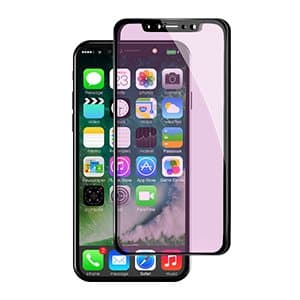 Anti-Blue Light Tempered Glass Screen Protector for iPhone X, Bkay (2 Pack) Eye Care 3D Full Coverage Soft Edge 9H Hardness Anti-Scratch, Anti-Fingerprint Protective Film Cover for iPhone (Black)