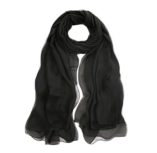 SUNDAYROSE Womens Summer Lightweight Oversized Solid Scarves Evening Shawl Wrap - Black