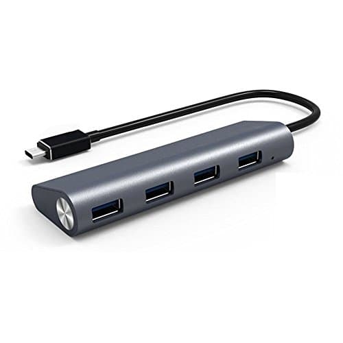 Ruibo Sike USB 3.1 Type C USB-C to Multiple 4 Port USB 3.0 Hub Adapter for Other Type-C Supported Devices-Gray