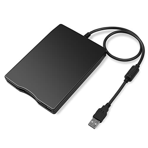 External USB Floppy Disk drive OLRICK Portable 3.5inch 1.44MB Floppy Disk Reader Diskette FDD for Windows 8 / 7 windows 2000 Windows XP -Black