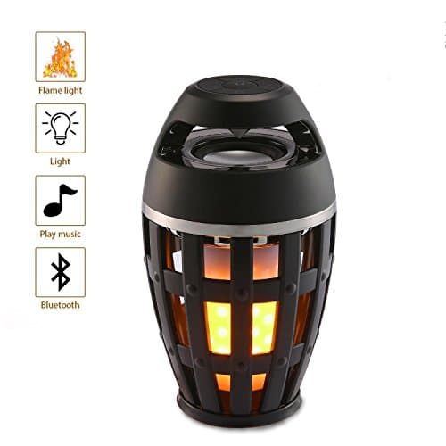 LED Flame Table Lamp Bluetooth Speaker, Night Light Outdoor/Indoor Portable Stereo USB Charging Flicker Dancing Flame Camping Lamp Portable Wireless Speaker