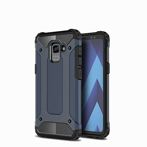 Rockwey® Samsung Galaxy A8 Plus 2018 case,TPU + PC,durable,Shock-Proof,perfect match Samsung Galaxy A8 Plus 2018(Navy blue)