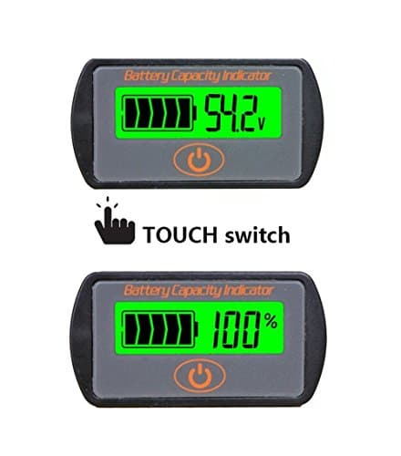 Cleanpower Touch Control 12V Lead Acid Battery Capacity Indicator Voltage Tester Button Multifunction LCD Battery Power Meter Voltmeter (48V)