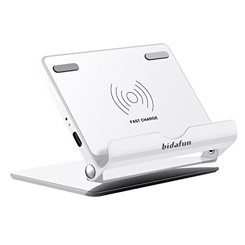 Bidafun Fast Wireless Charger for iPhone X / iPhone 8 / 8 Plus QI Wireless Charging Pad Phone Stand Holder for Galaxy S8 Note 8 and All Qi-Enabled Devices
