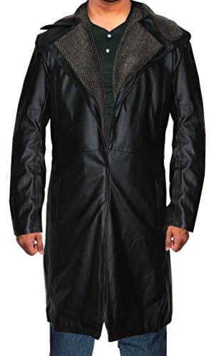 Best Jackets Blade Runner Jacket Coat Ryan Gosling Black Shearling Real Leather (Black, 4XL- Fit For 51-52 inches Chest)
