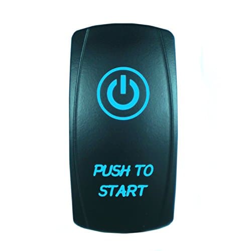 Alaman Rocker switch panel Push to start 5Pin Toggle Rocker Switch 20amp/12v and 10amp/24v On/off LED Light Multicolor (Blue)