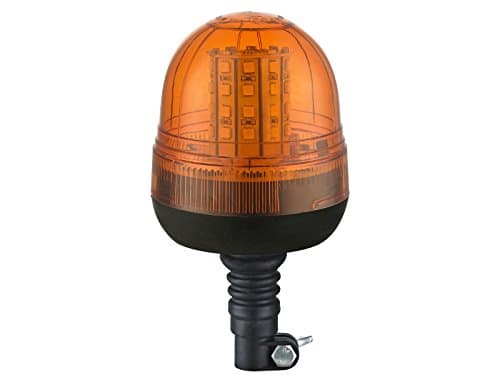 LED beacon warning light, 12 V - 24 V, 45 LED, flexible with double flash, orange