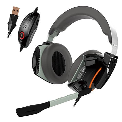 GAMDIAS Gaming Headset with 7.1 Virtual Surround Sound, Inline Remote, RGB Lighting (Hephaestus P1)