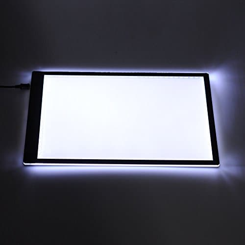 A2 LED Ultra-Thin Light Tracer Artcraft Tracing Light Pad Adjustable Light Box - 12.60" X 20.47" with Acrylics 230V AC/DC Power Adapter & Dimmable LED Lamps Ideal for Stenciling