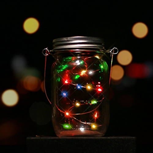 Solar Mason Light LED Solar Mason Jar Lamp, Firefly Lights For Garden Decoration Outdoor Barbecue, Party, Wedding Lantern Lights (1 Pack) By THKJW