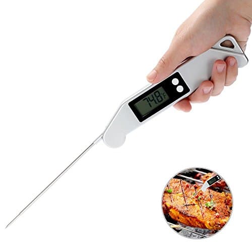 Roasting Thermometer Digital Electronic Instant Read Thermometer Super Cooking Thermometer, Food Thermometer BBQ Meat Thermometer with Folding Internal Probe for Cooking Meat